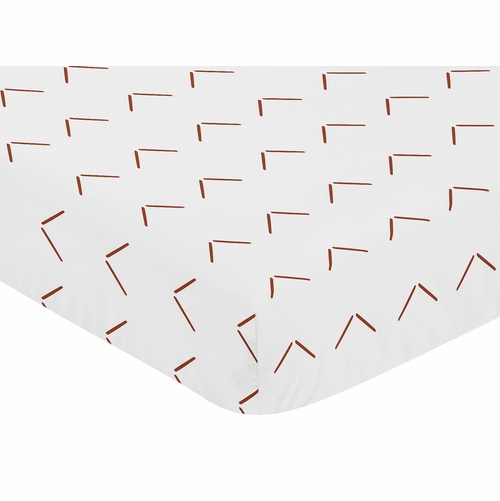 Woodland Arrow White and Rust Crib Sheet - alt image 2