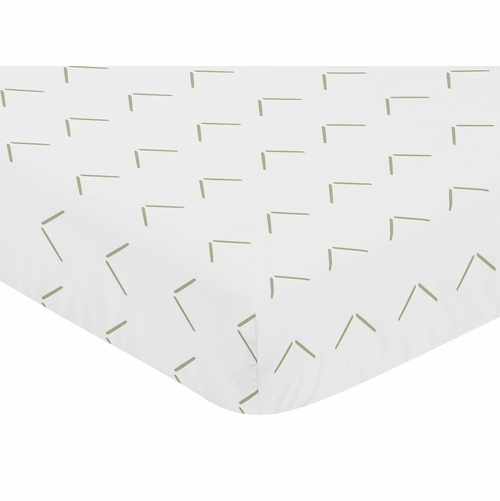 Woodland Arrow White and Sage Crib Sheet - alt image 2