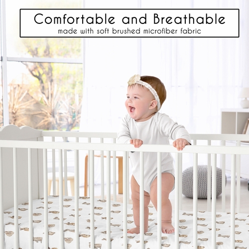 Woodland Bunny Collection Crib Sheet - alt image 1