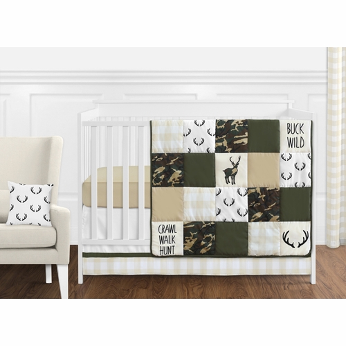 Woodland Camo Collection 11 Piece Bumperless Crib Bedding