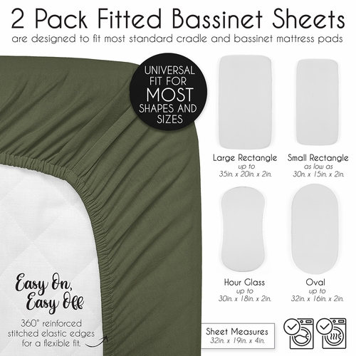 Woodland Camo Collection 2 Pack Baby Bassinet Fitted Sheets - alt image 5