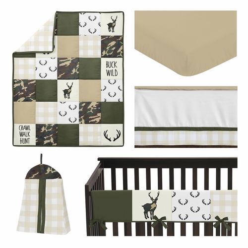 Woodland Camo Collection 5 Piece Crib Bedding - alt image 1