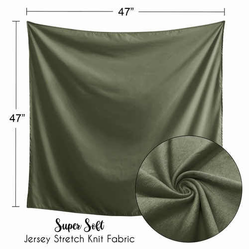 Woodland Camo Collection Baby Swaddle Blanket - Solid Green - alt image 4