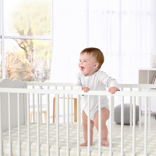 Woodland Camo Collection Crib Sheet - Buffalo Plaid Check - alt image 1