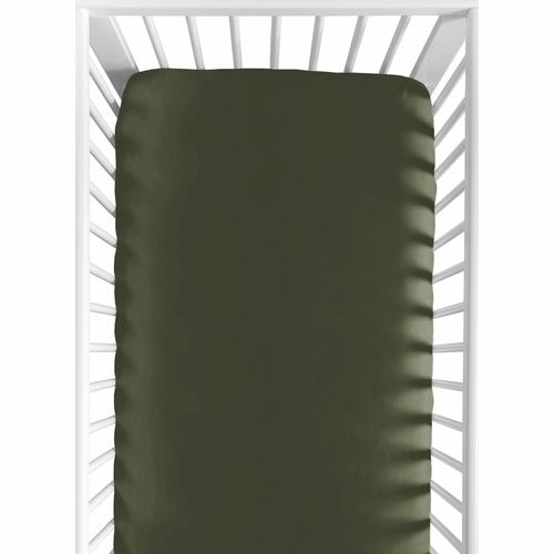 Woodland Camo Collection Crib Sheet - Dark Green