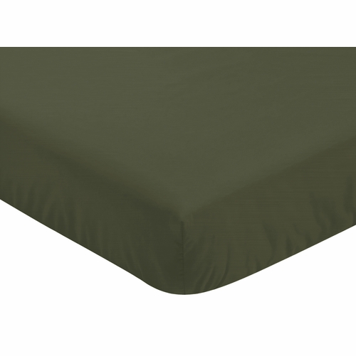 Woodland Camo Collection Crib Sheet - Dark Green - alt image 2