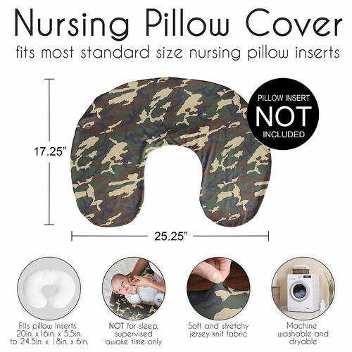 Woodland Camo Collection Nursing Breastfeeding Pillow Cover - alt image 5