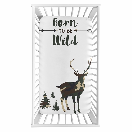 Woodland Camo Collection Photo Op Crib Sheet - alt image 1