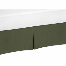 Woodland Camo Collection Solid Dark Green Crib Bed Skirt