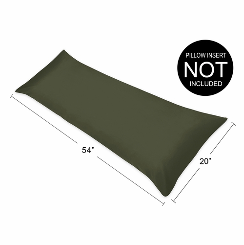 Woodland Camo Collection Solid Dark Green Full Length Body Pillow Cover - alt image 3