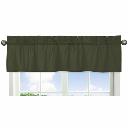 Woodland Camo Collection Solid Dark Green Window Valance