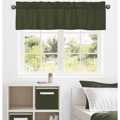 Woodland Camo Collection Solid Dark Green Window Valance - alt image 1