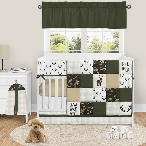 Woodland Camo Collection Solid Dark Green Window Valance - alt image 2