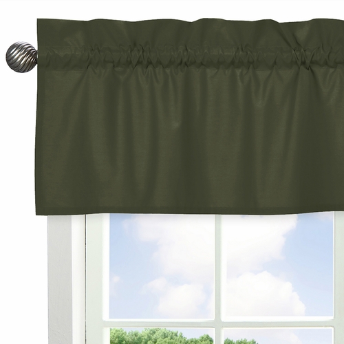Woodland Camo Collection Solid Dark Green Window Valance - alt image 3