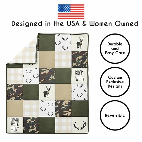 Woodland Camo Collection Sweet Jojo Designs 6 Piece Crib Bedding + BreathableBaby Breathable Mesh Liner - alt image 3