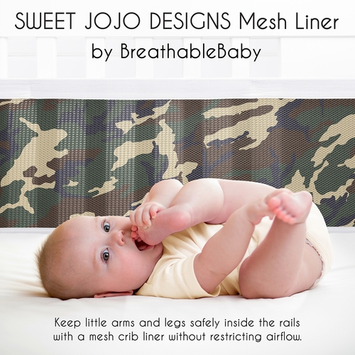 Woodland Camo Collection Sweet Jojo Designs + BreathableBaby Breathable Mesh Crib Liner - alt image 2