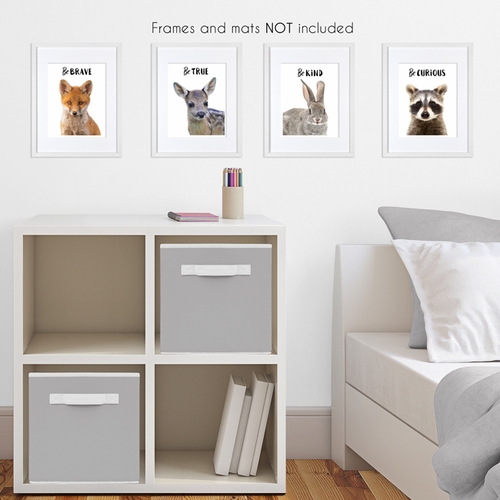 Woodland Forest Animal Collection Wall Art Prints - Set of 4 - Brave - alt image 1