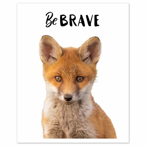 Woodland Forest Animal Collection Wall Art Prints - Set of 4 - Brave - alt image 2