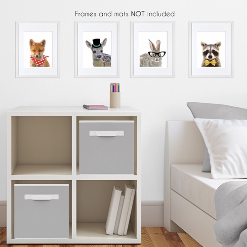 Woodland Forest Animal Collection Wall Art Prints - Set of 4 - Funny - alt image 1