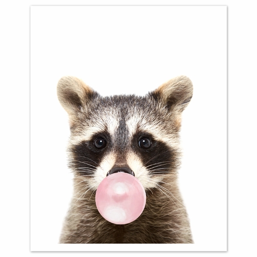 Woodland Forest Animal Collection Wall Art Prints - Set of 4 - Pink Bubble - alt image 5