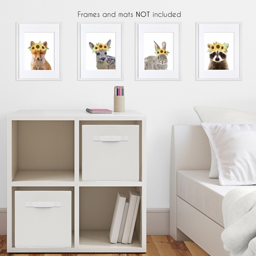 Woodland Forest Animal Wall Art Prints - Set of 4 - Sunflower - alt image 1