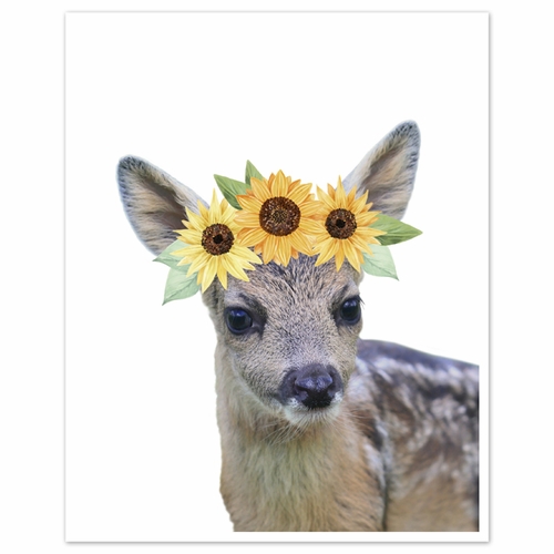 Woodland Forest Animal Wall Art Prints - Set of 4 - Sunflower - alt image 4