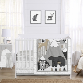 Woodland Friends Collection 4 Piece Bumperless Crib Bedding