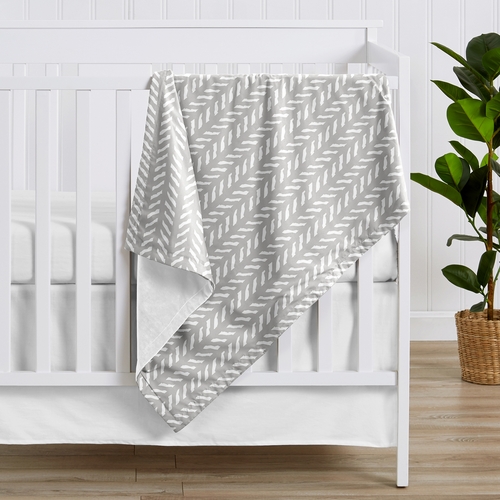 Woodland Friends Collection Baby Blanket - Herringbone Print - alt image 1