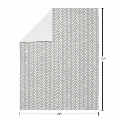 Woodland Friends Collection Baby Blanket - Herringbone Print - alt image 3