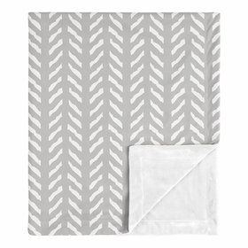 Woodland Friends Collection Baby Blanket - Herringbone Print
