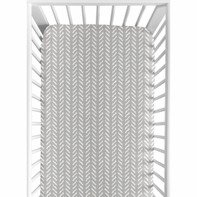 Woodland Friends Collection Crib Sheet - Herringbone Print