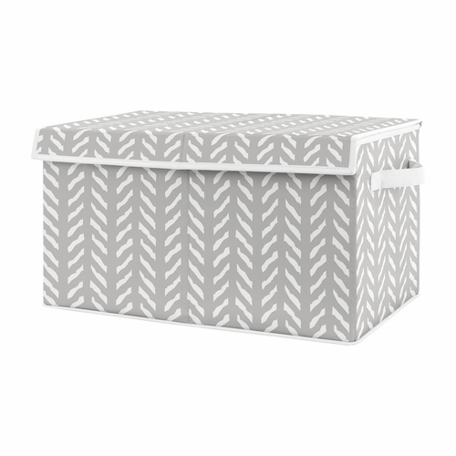 Woodland Friends Collection Herringbone Print Fabric Toy Bin Storage