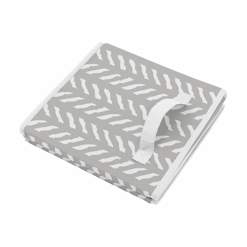 Woodland Friends Collection Herringbone Print Fabric Toy Bin Storage - alt image 3