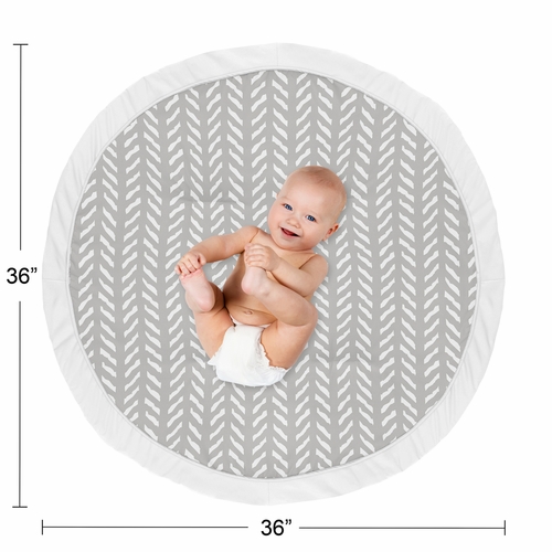 Woodland Friends Collection Playmat - Herringbone Print - alt image 3