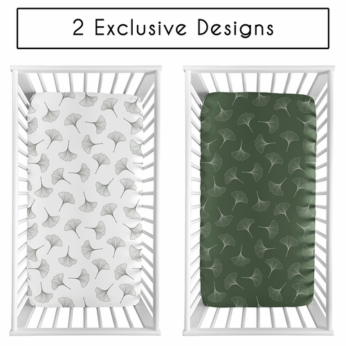 Woodland Ginkgo Leaf Collection 2 Pack Crib Sheets - alt image 1