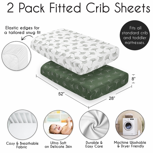 Woodland Ginkgo Leaf Collection 2 Pack Crib Sheets - alt image 3