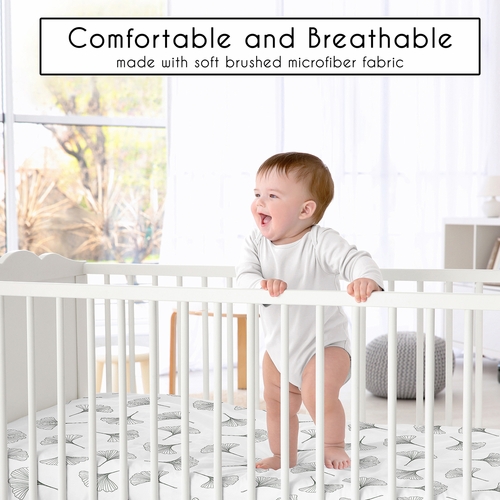 Woodland Ginkgo Leaf Collection Crib Sheet - alt image 1