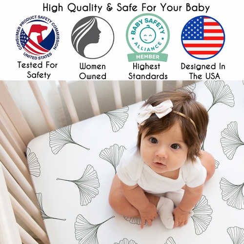 Woodland Ginkgo Leaf Collection Crib Sheet - alt image 2
