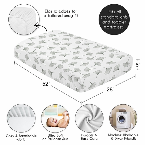 Woodland Ginkgo Leaf Collection Crib Sheet - alt image 3