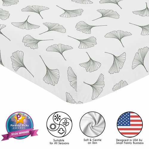Woodland Ginkgo Leaf Collection Crib Sheet - alt image 4