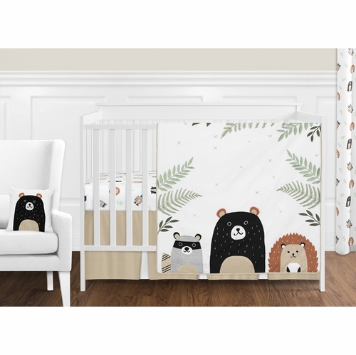 Woodland Pals Collection 11 Piece Bumperless Crib Bedding