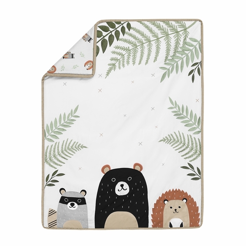 Woodland Pals Collection 4 Piece Bumperless Crib Bedding - alt image 2
