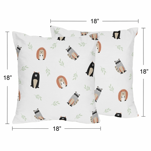 Woodland Pals Collection Decorative Accent Throw Pillows - Set of 2 - alt image 3