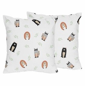 Woodland Pals Collection Decorative Accent Throw Pillows - Set of 2