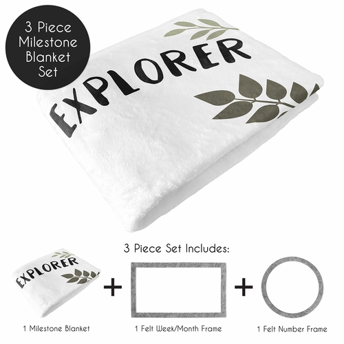 Woodland Pals Collection Monthly Milestone Baby Blanket - alt image 1