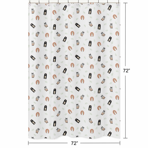 Woodland Pals Collection Shower Curtain - alt image 4