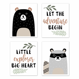 Woodland Pals Collection Wall Art Prints - Set of 4