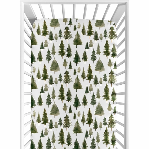 Woodland Pine Tree Collection 2 Pack Crib Sheets - alt image 1