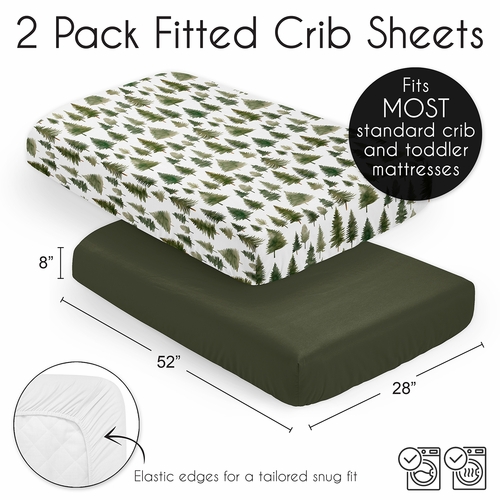 Woodland Pine Tree Collection 2 Pack Crib Sheets - alt image 5