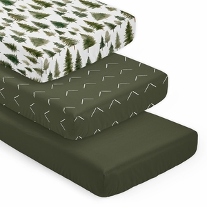 Woodland Pine Tree Collection 3 Pack Crib Sheets